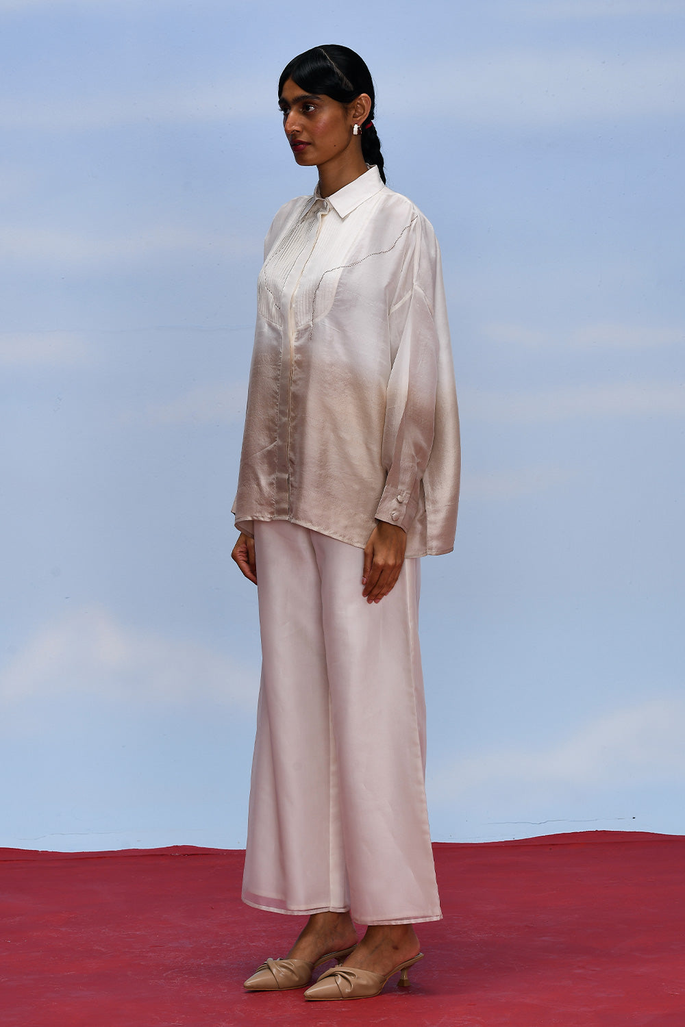 WIDE LEGGED ORGANZA TROUSERS