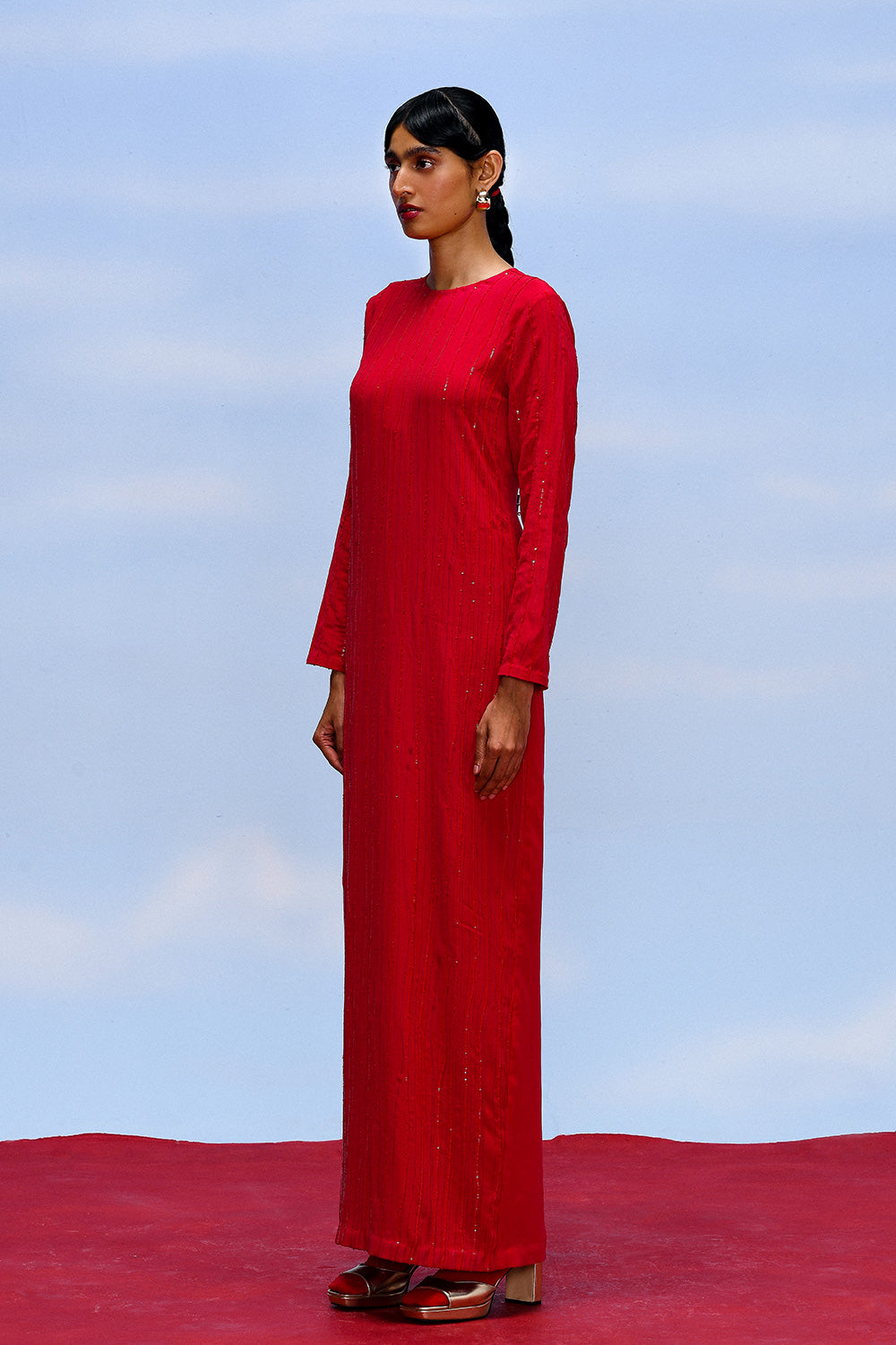 CRIMSON COCKTAIL DRESS