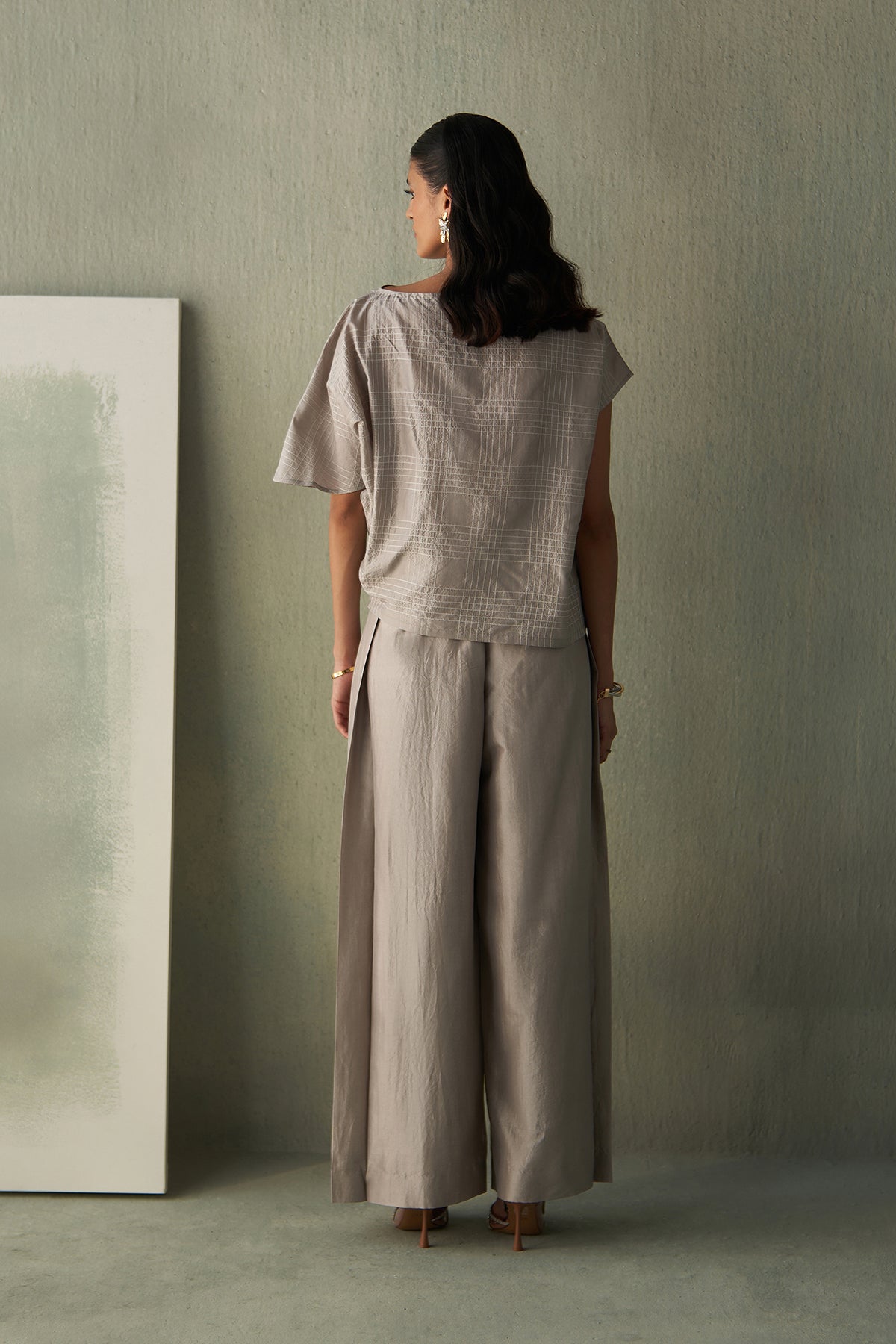 Steel Pleated Trousers