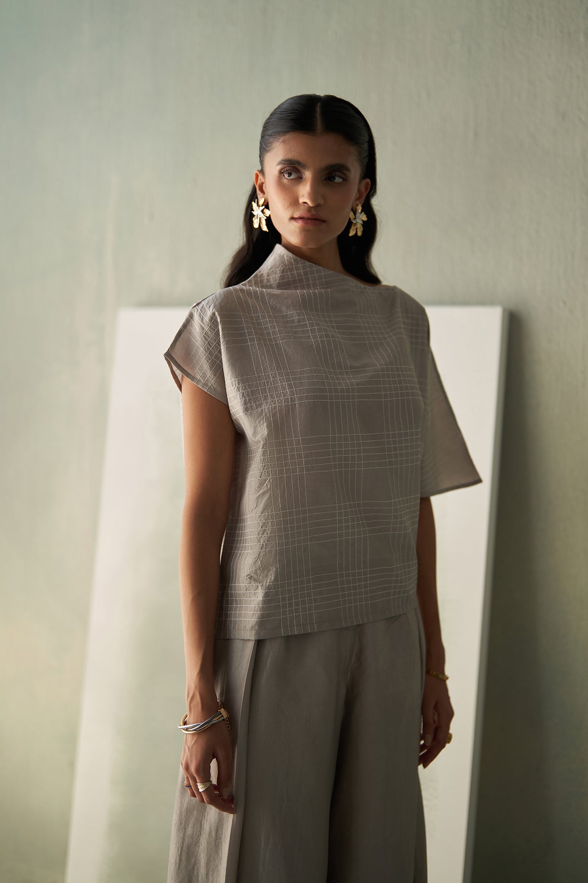 Steel Grey Silk Co-Ords