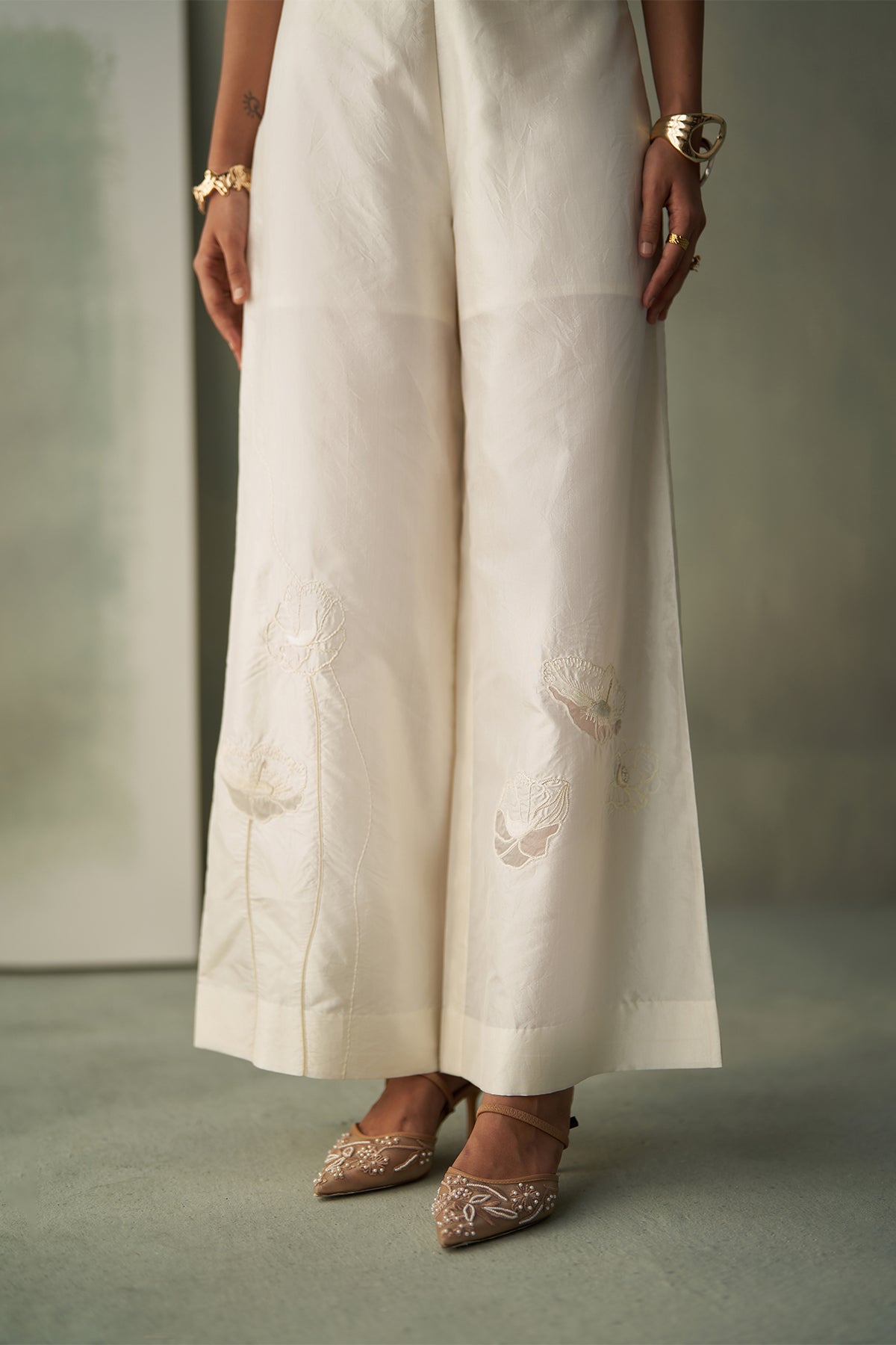 Foliage Applique Trousers