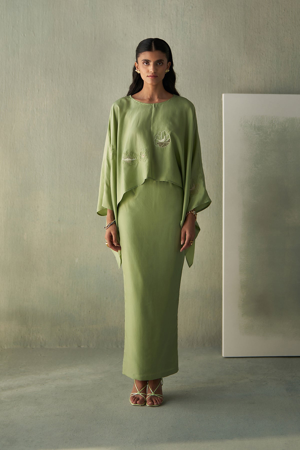 Foliage Green Top & Skirt Set