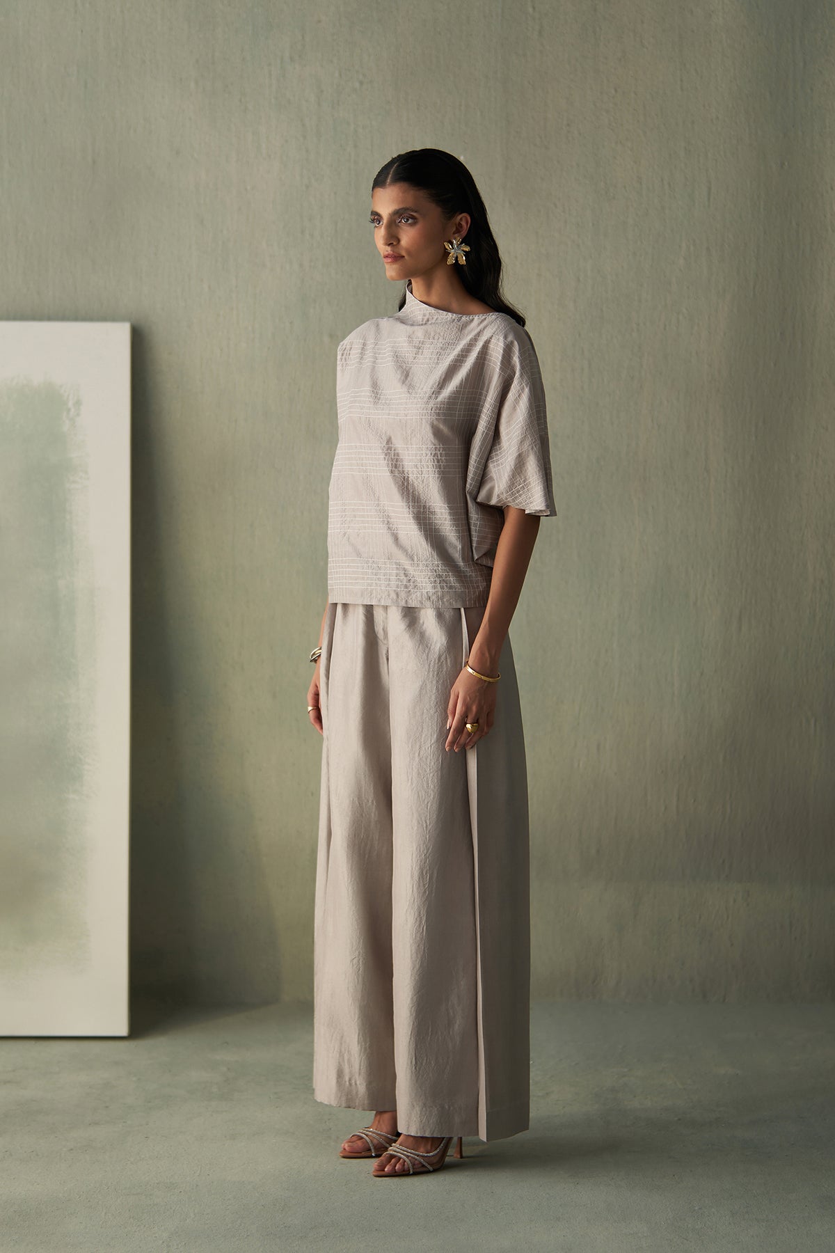 Steel Grey Silk Co-Ords