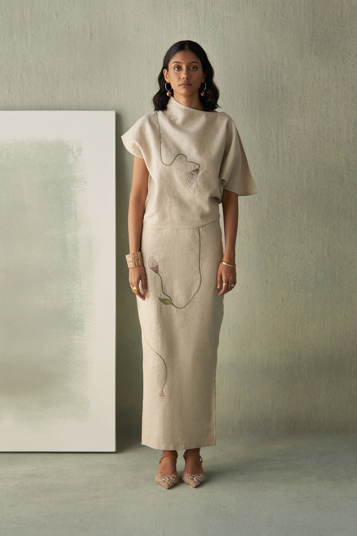 Desert Bloom Linen Skirt