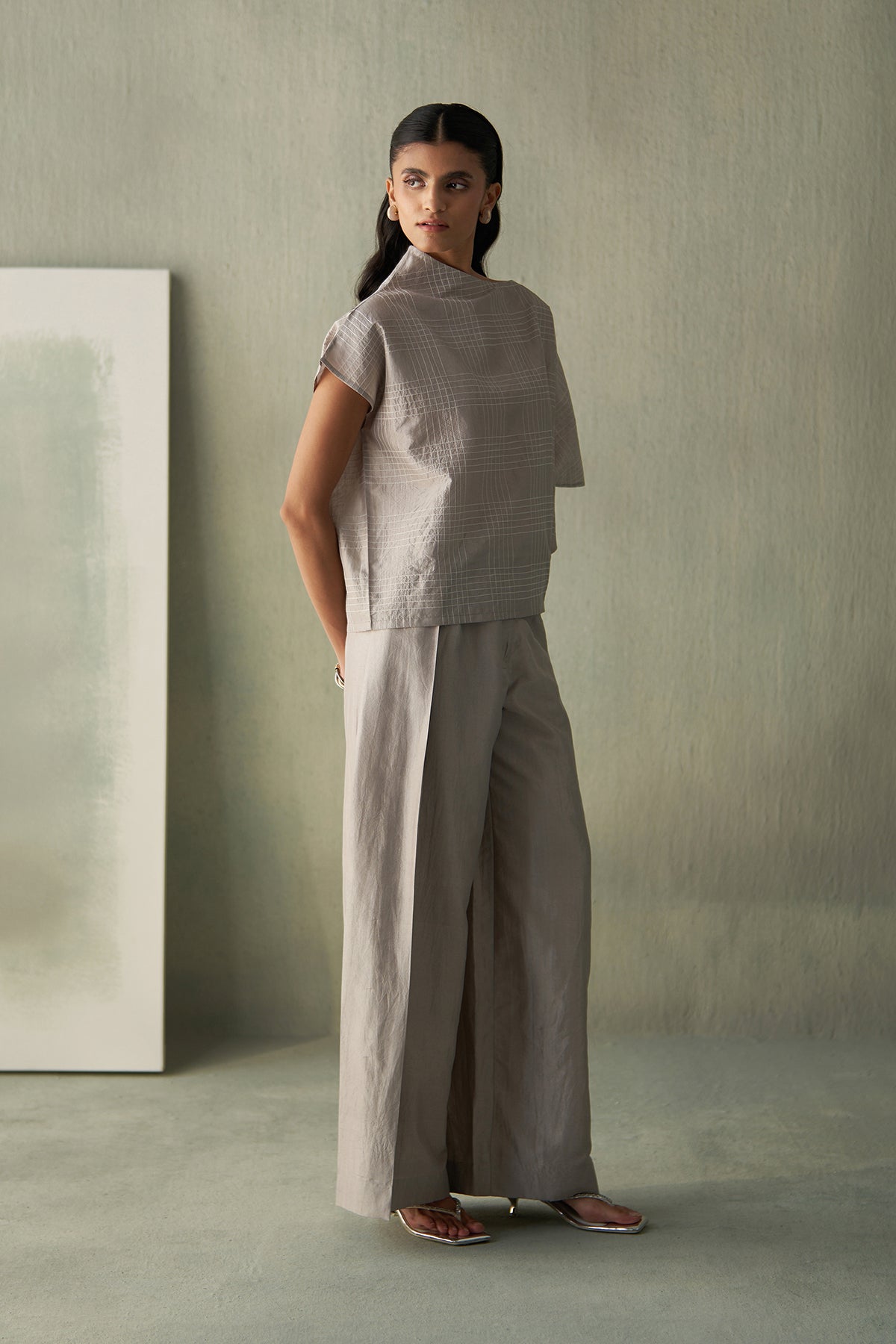 Steel Grey Silk Co-Ords