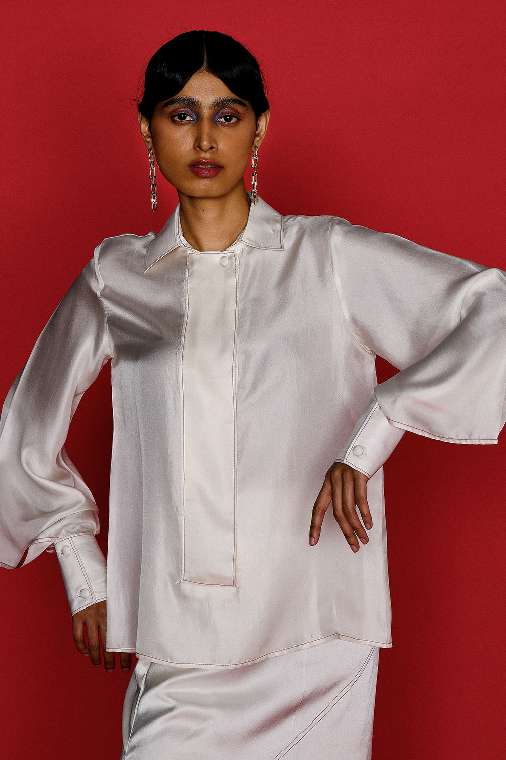 IVORY SILK SHIRT