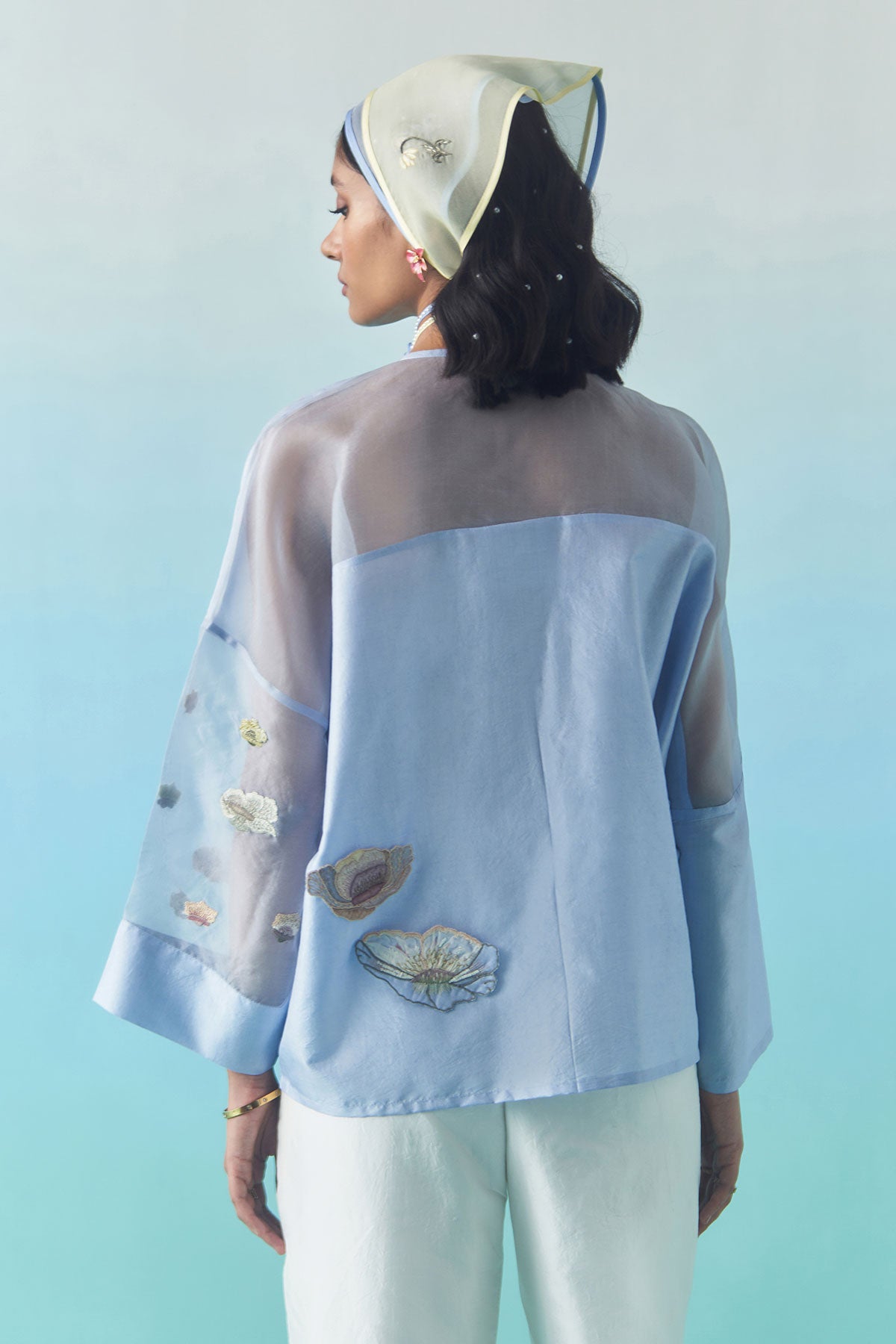 Sky Poppy Flower Top