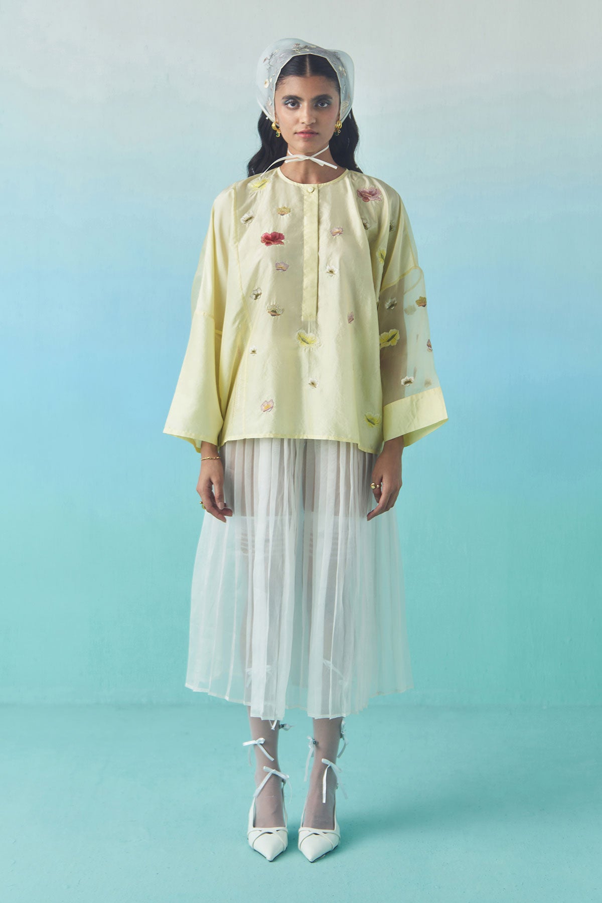 Lemon Poppy Flower Top