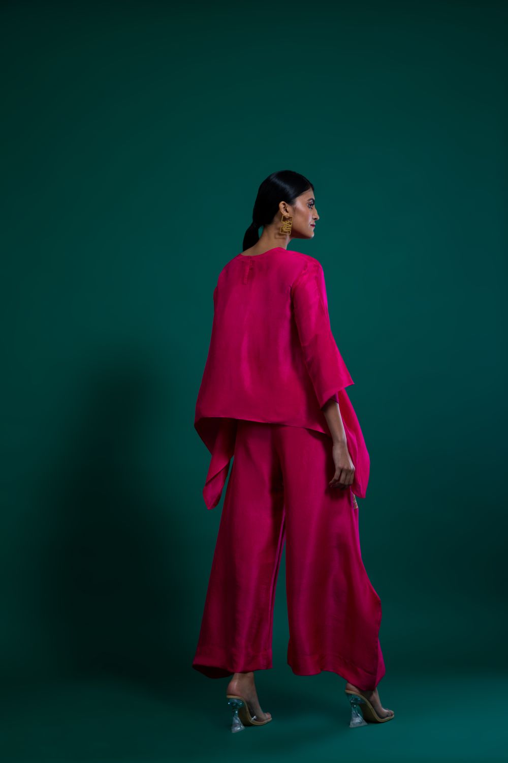 Hot Pink Top With Fish Motifs