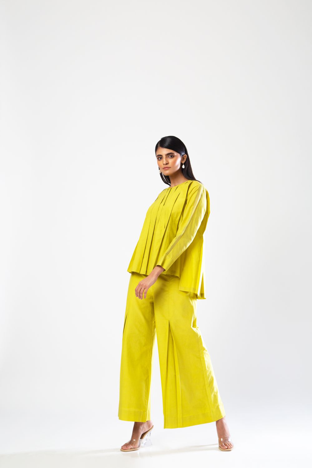 Lime Green Box-Pleat Co-Ords