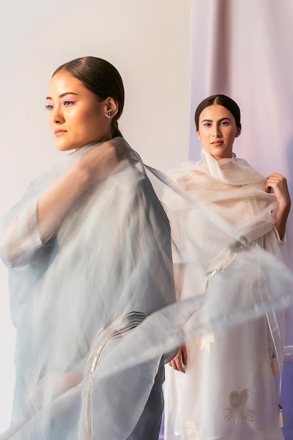 Smoke Grey Embellished Stole