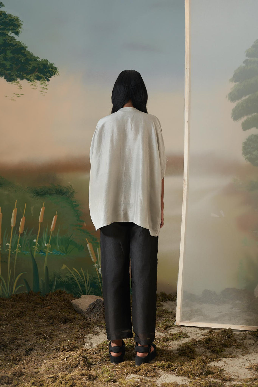 Garland Kaftan Top- Grey