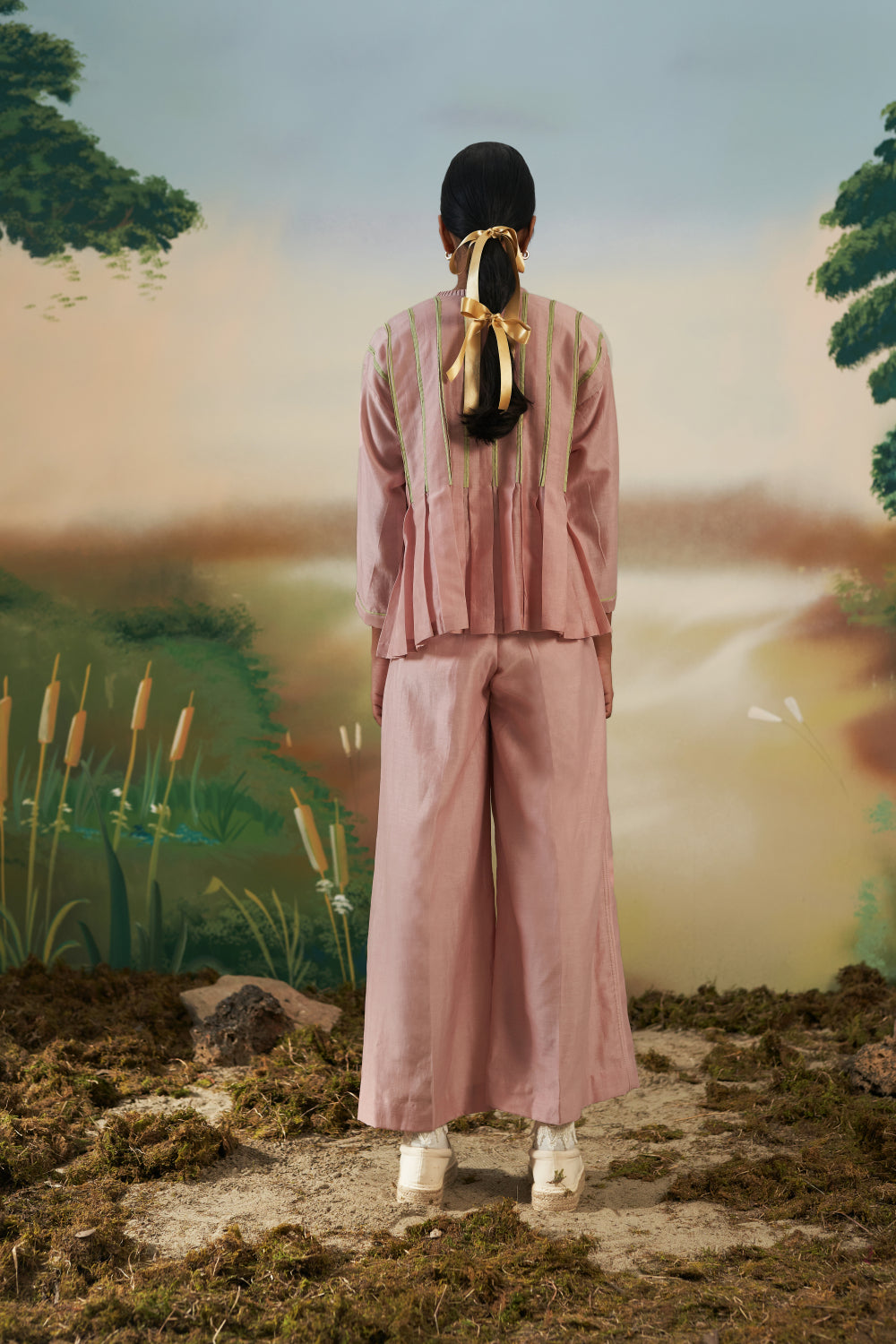 Dusk Pink Pleated Top