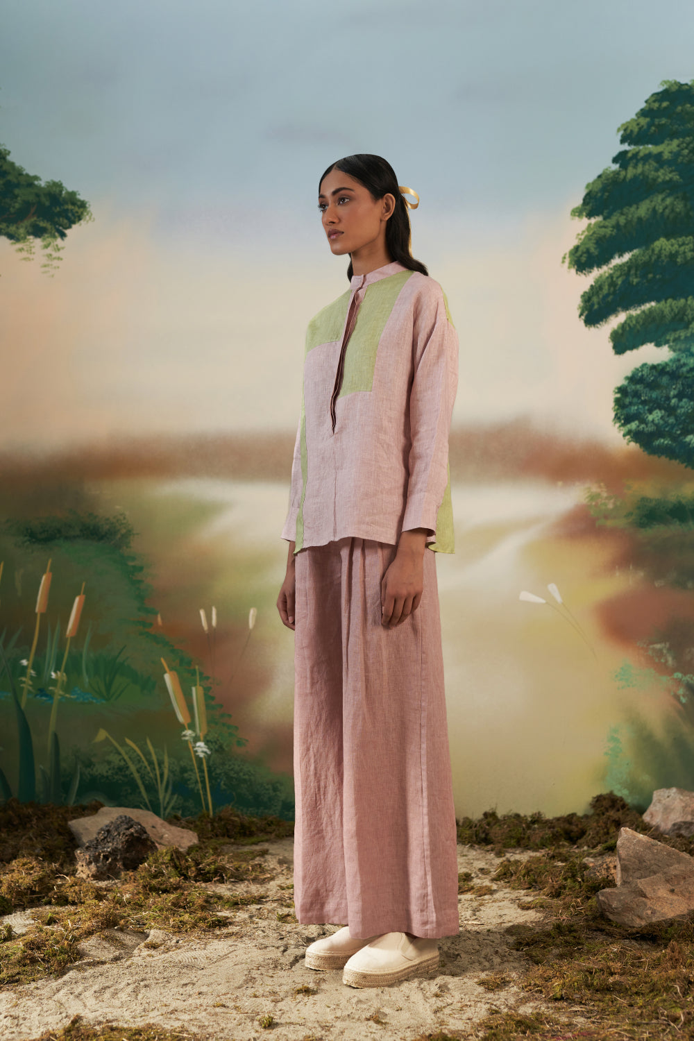 Dusk Pink Linen Trousers