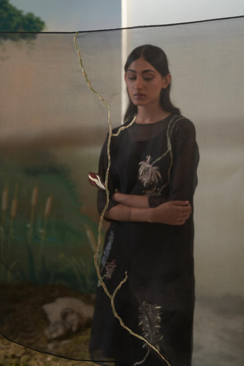 Tuberose Kurta Set - Black