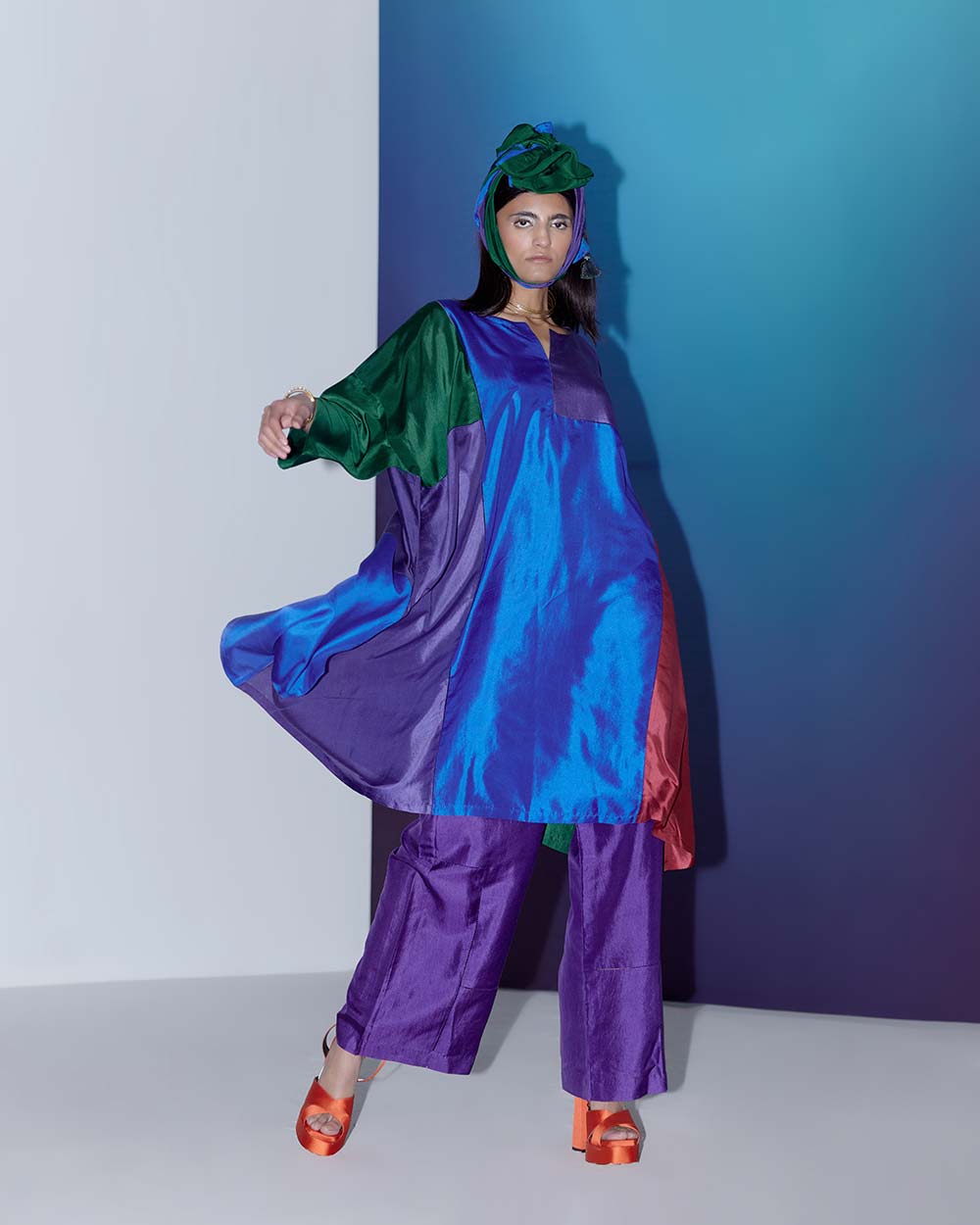 Colour Block Oversized Kurta
