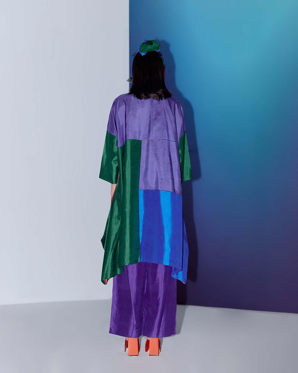 Colour Block Kurta Set