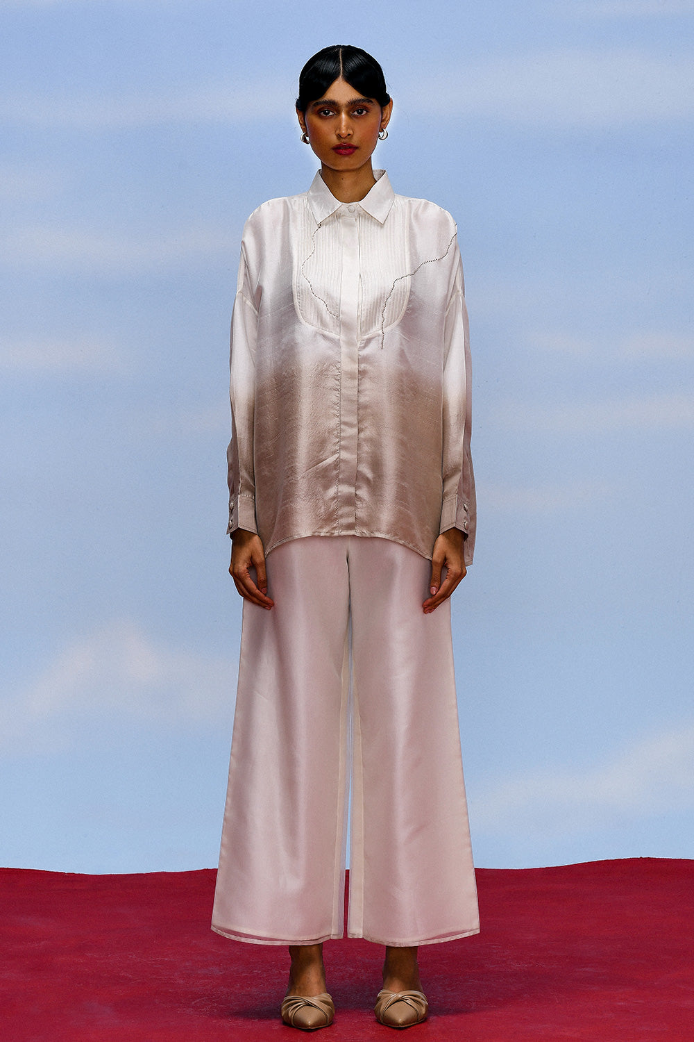 WIDE LEGGED ORGANZA TROUSERS