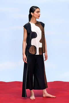 Black, Off White and Brown