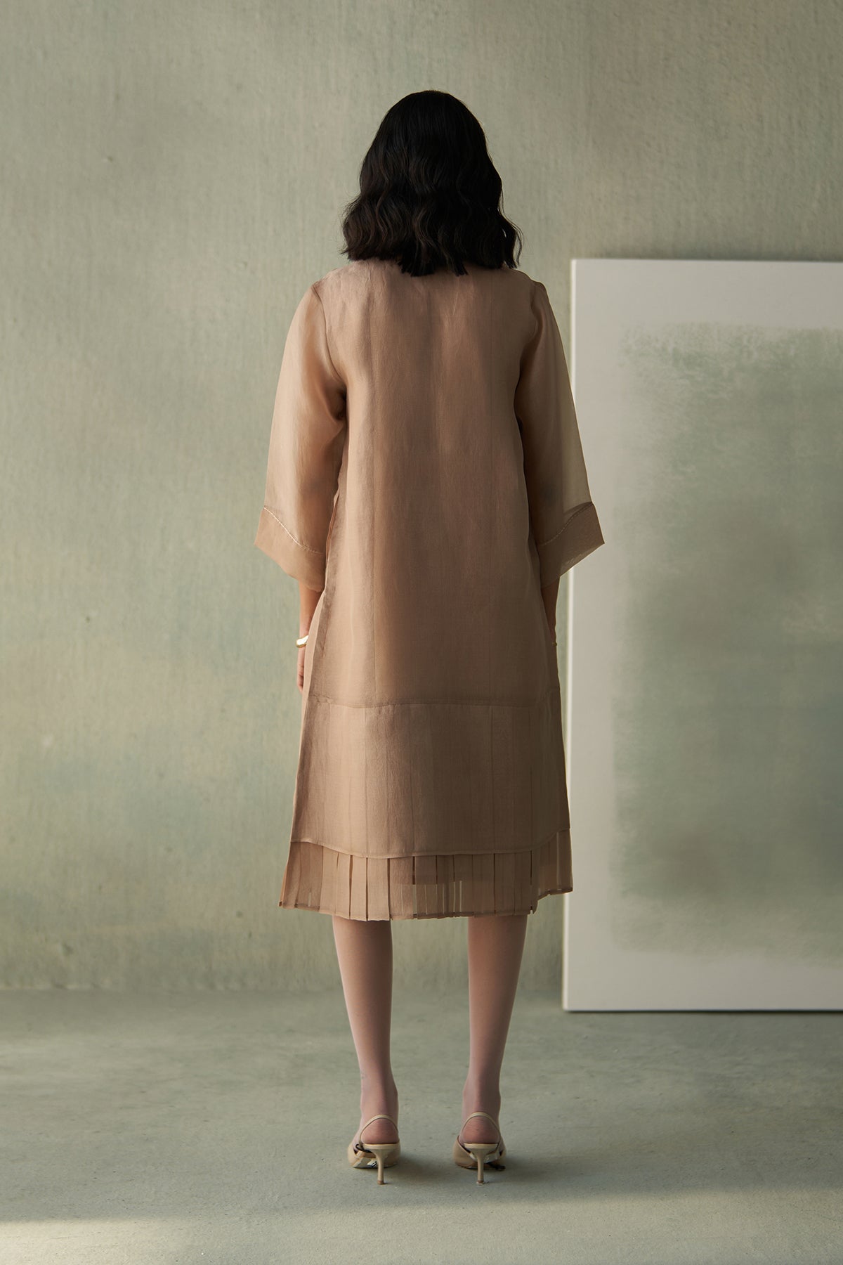 Blossom And Bud Panelled Overlay- Sand