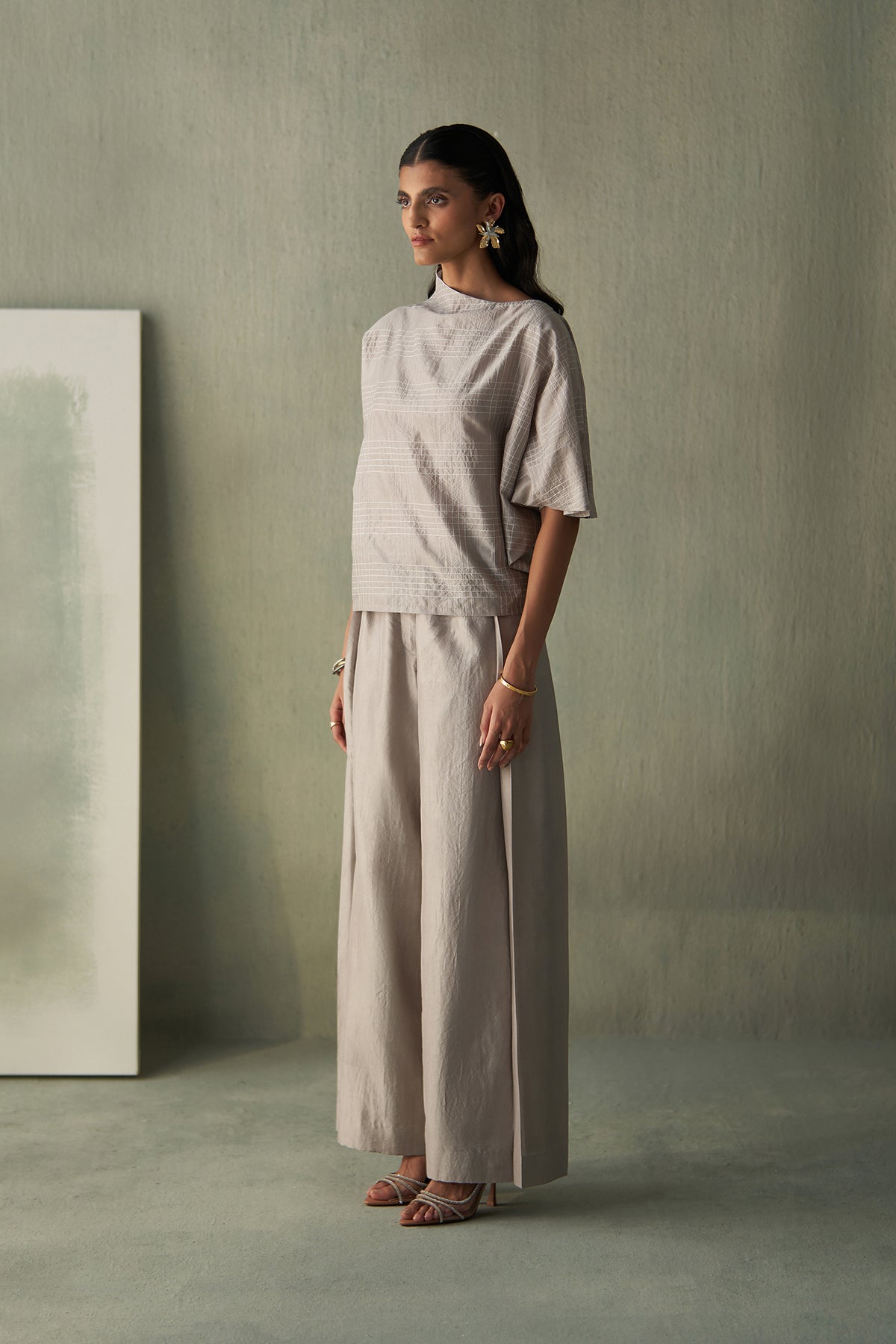 Steel Pleated Trousers