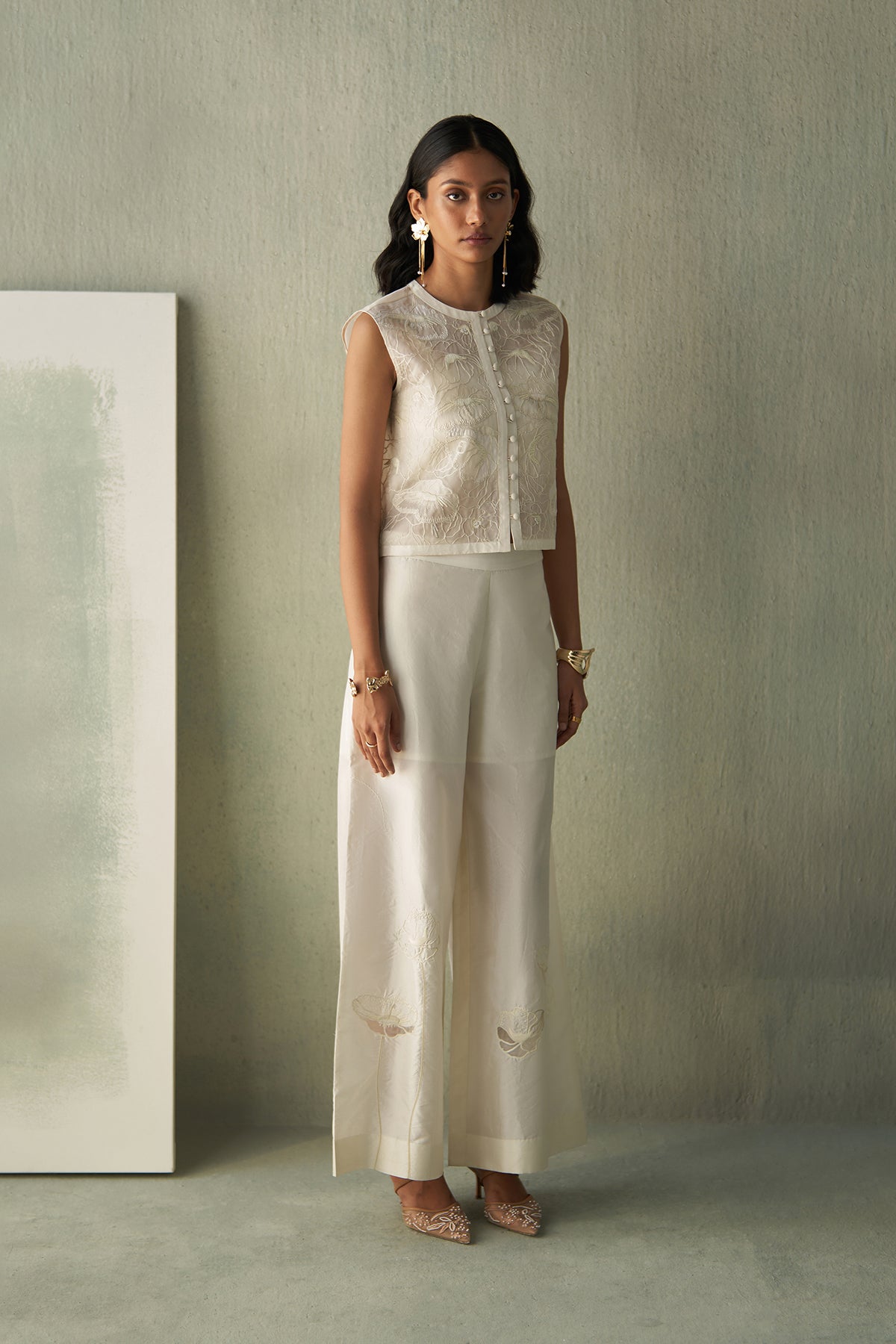 Foliage Applique Trousers