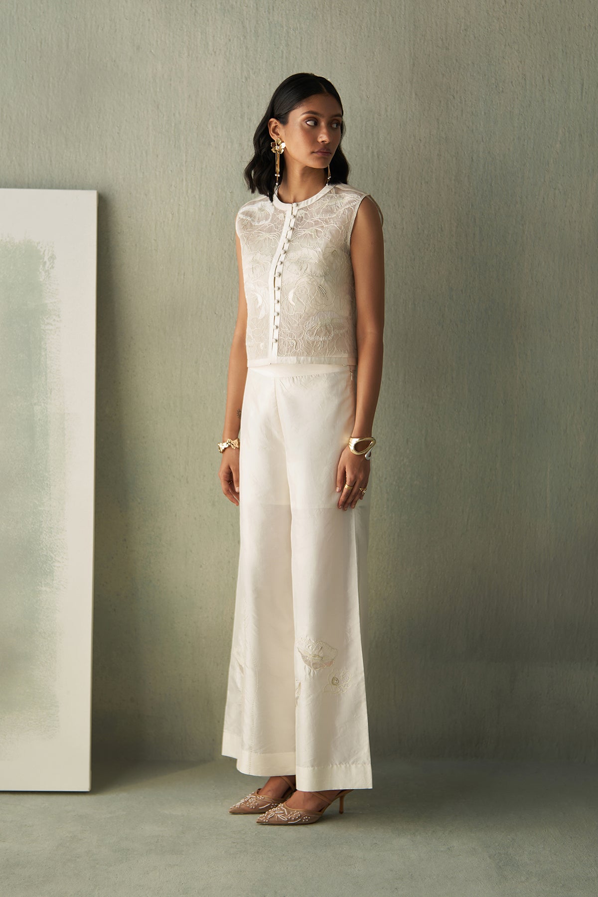 Foliage Applique Trousers