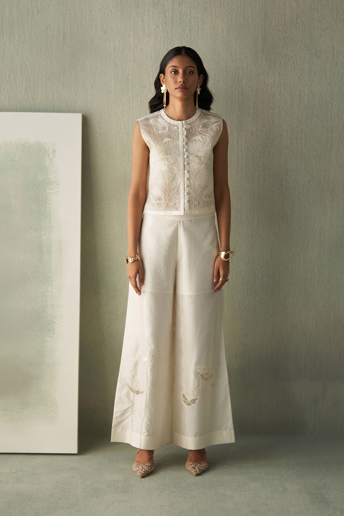 Foliage Applique Trousers