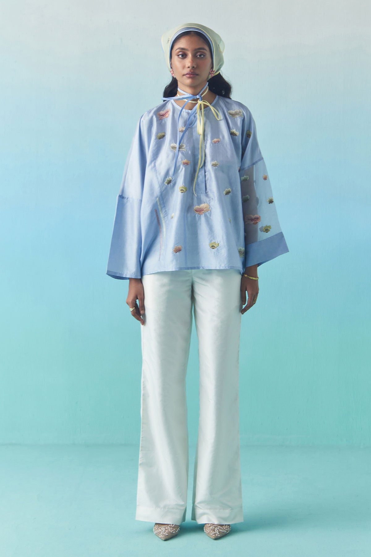 Sky Poppy Flower Top