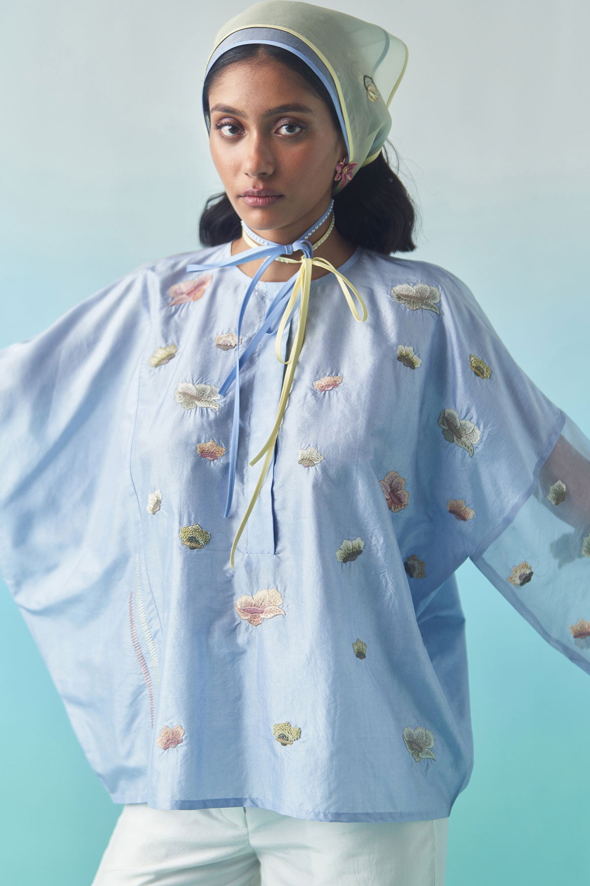 Sky Poppy Flower Top