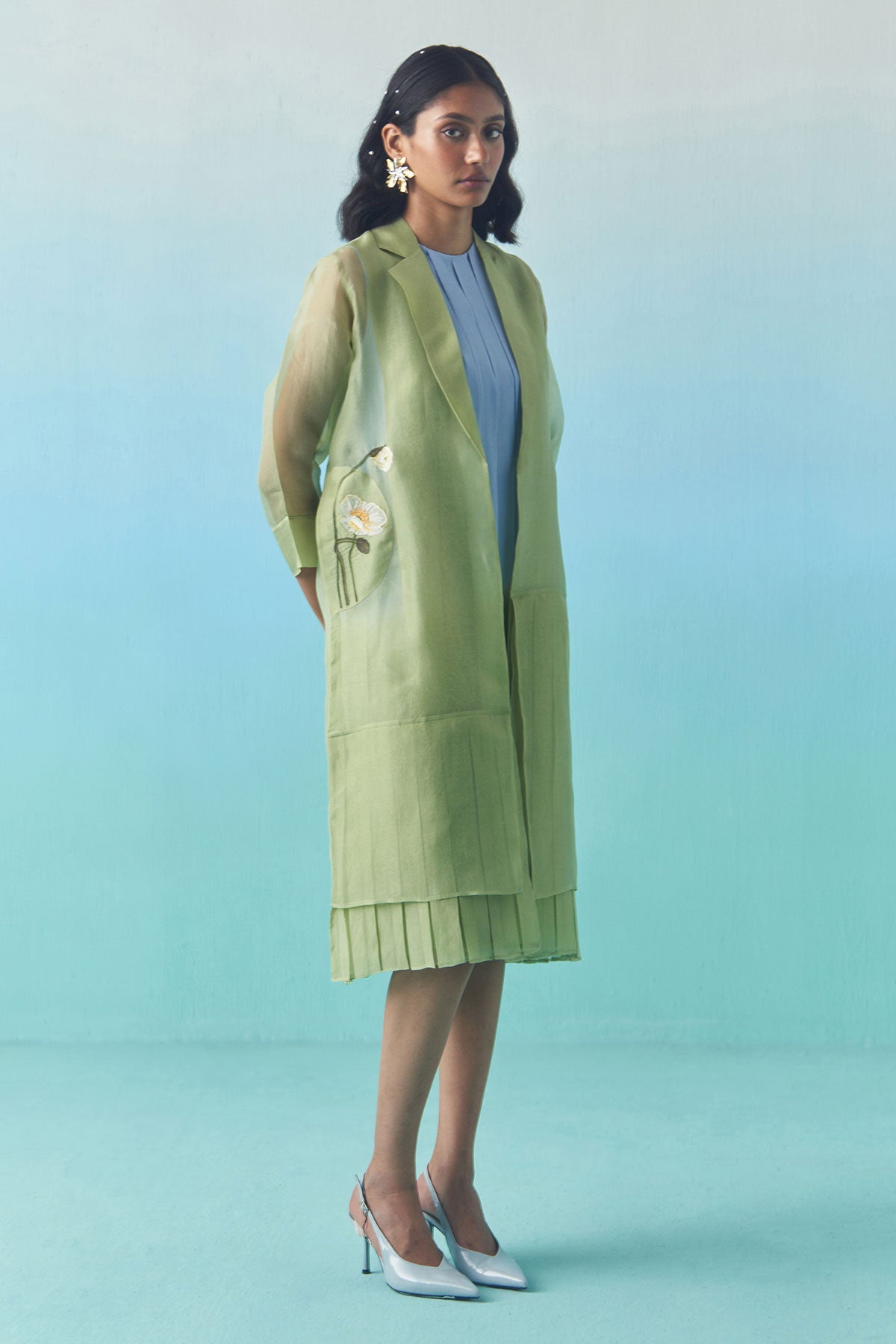 Blossom & Bud Panelled Overlay- Green