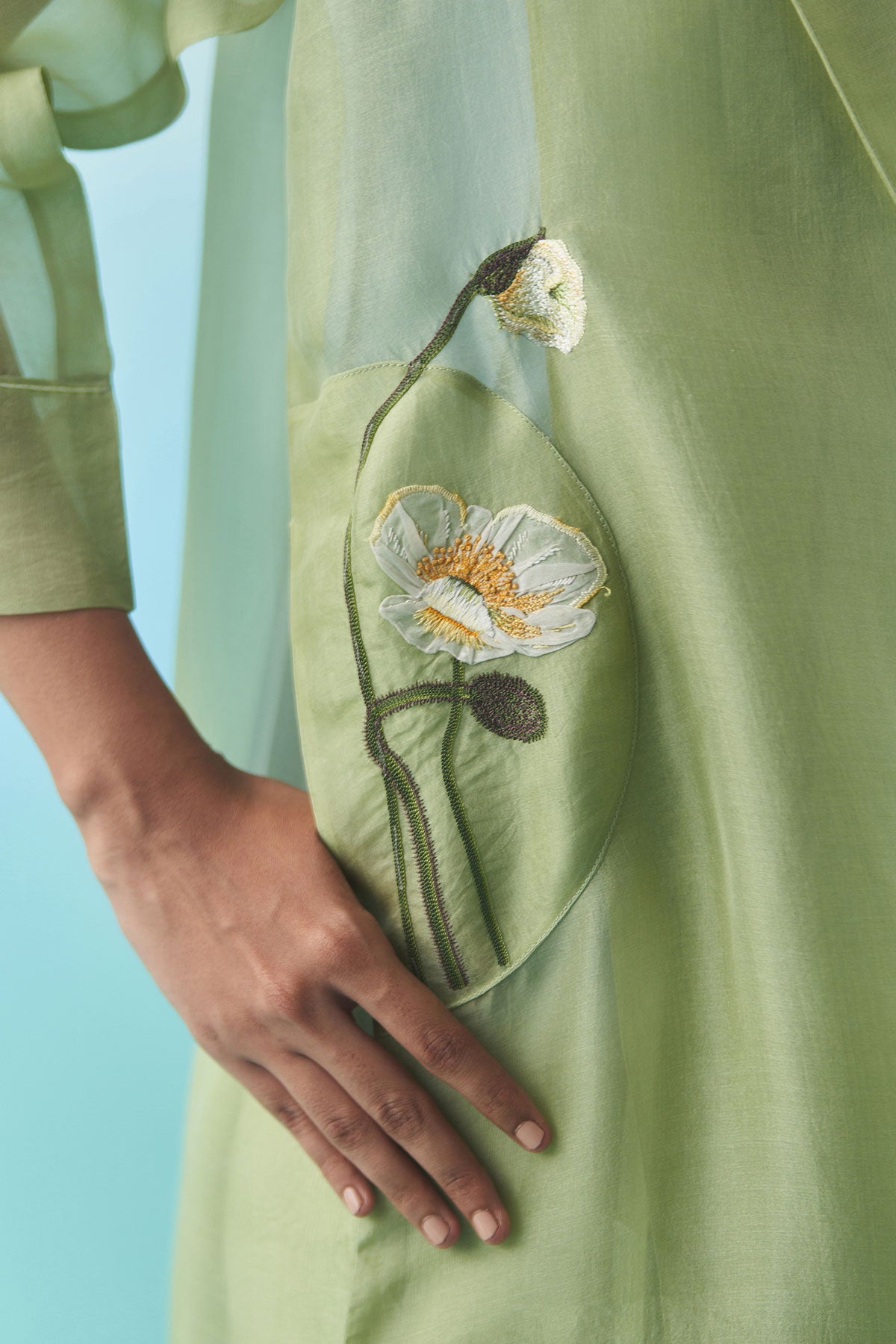 Blossom & Bud Panelled Overlay- Green