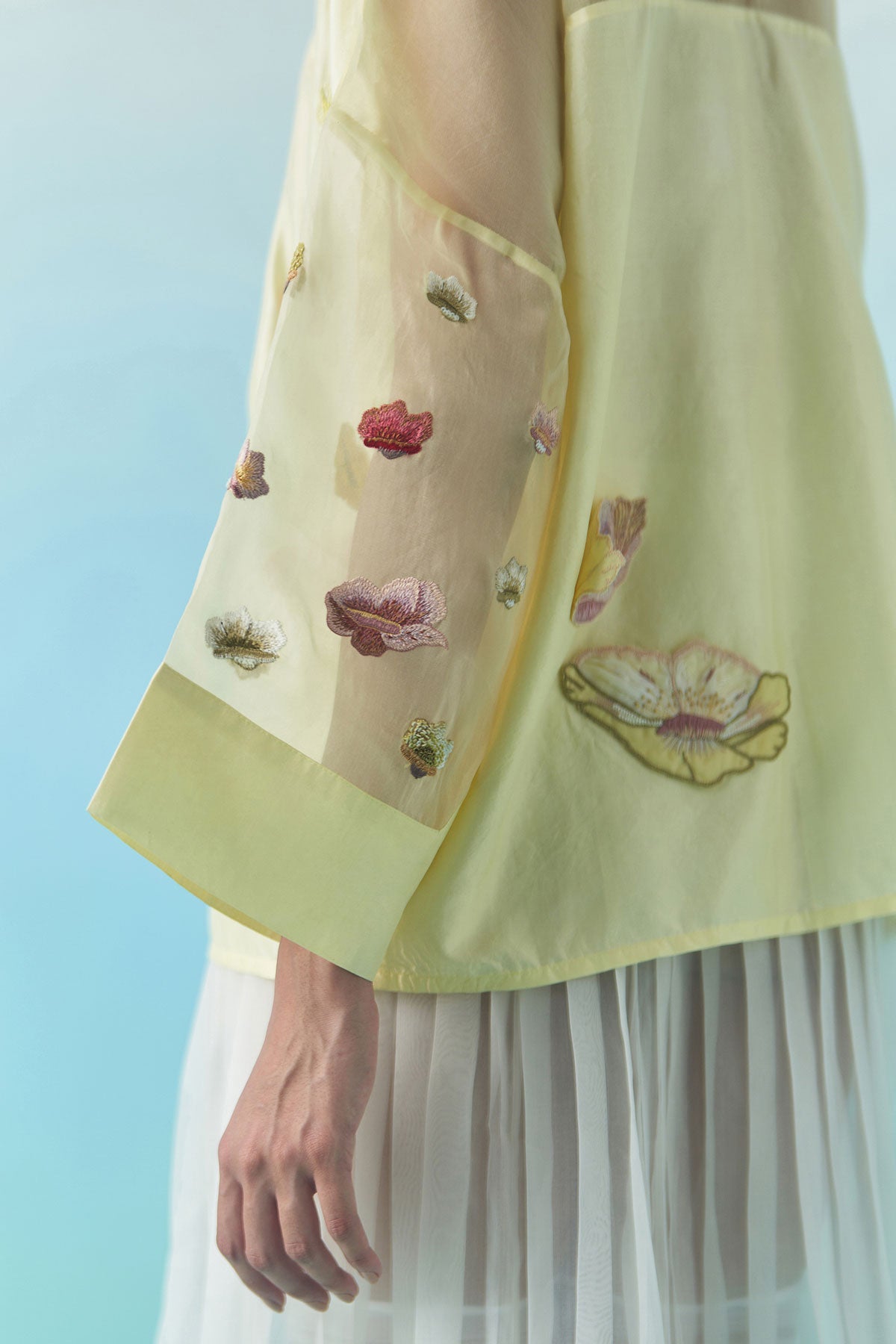 Organza Accordion Skirt - Ivory