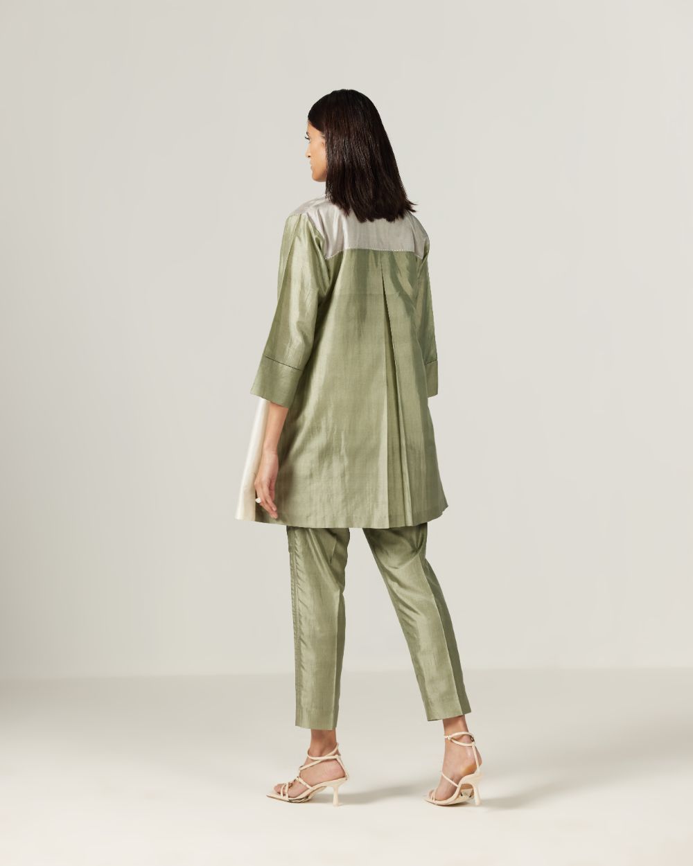 Olive Silk Trousers