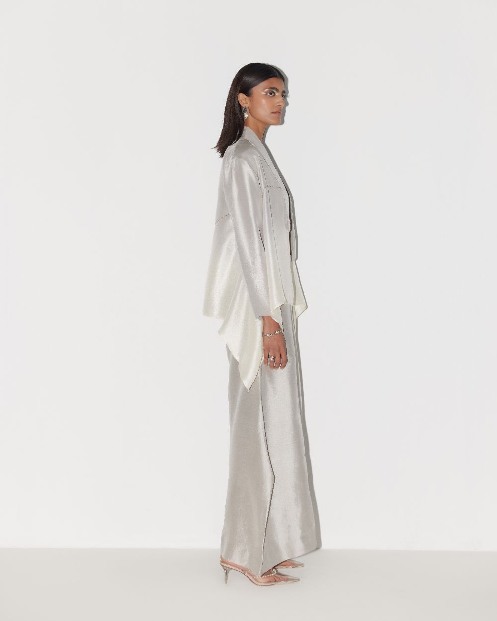 Ombre Grey Silk Overlay