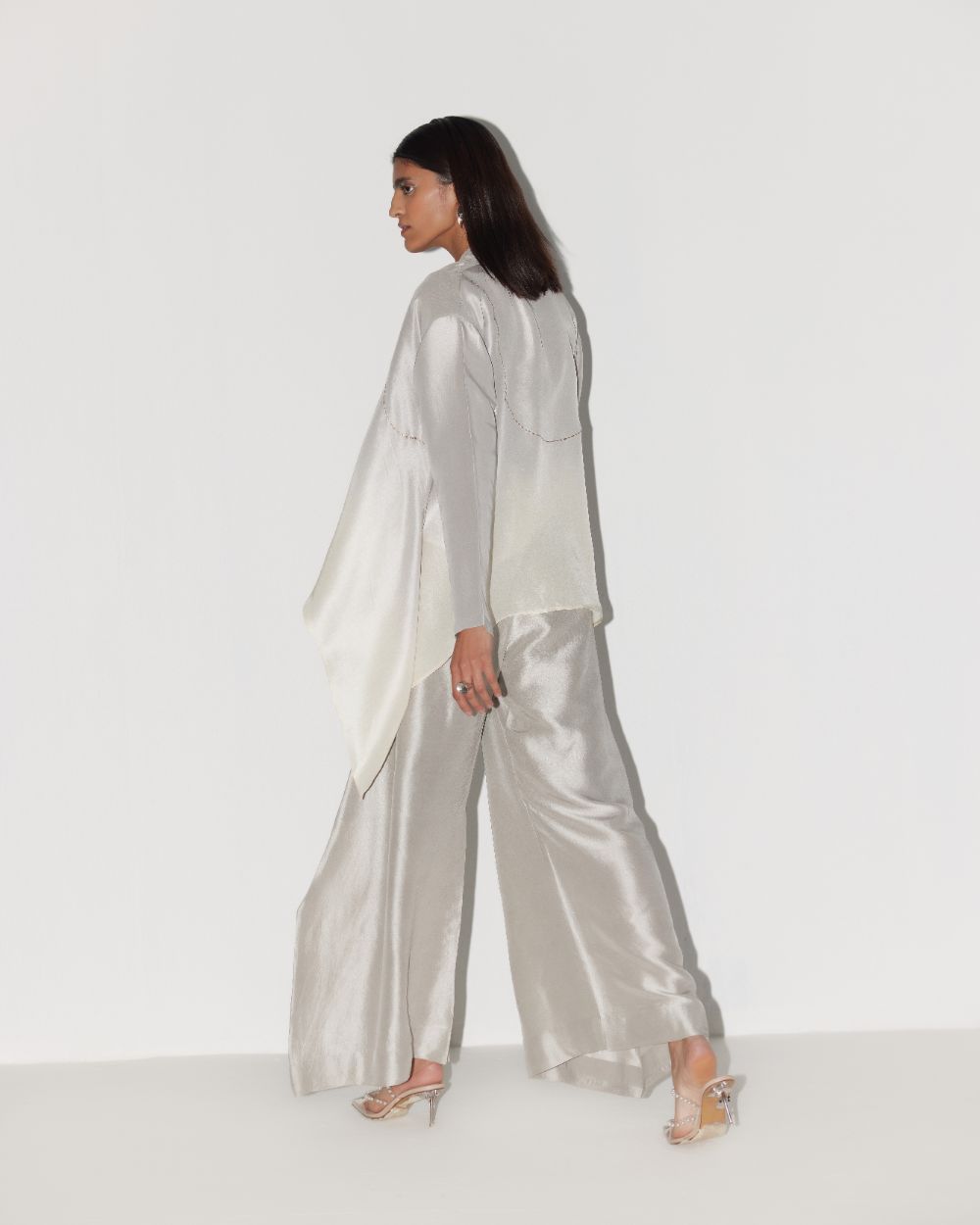 Ombre Grey Silk Overlay