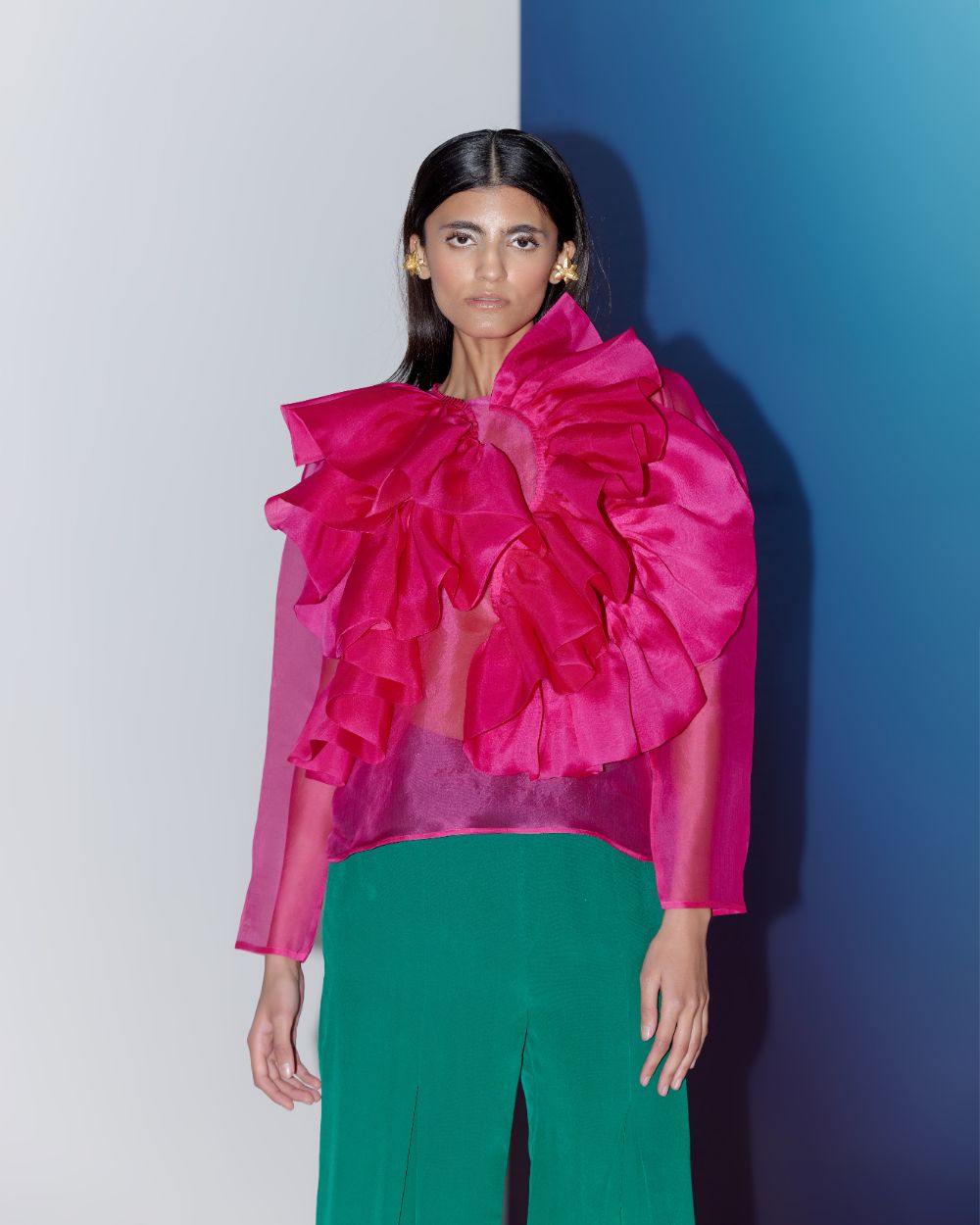 Fuchsia Ruffle Top