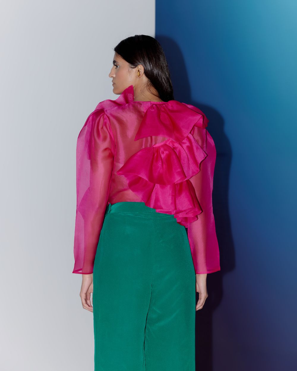 Fuchsia Ruffle Top