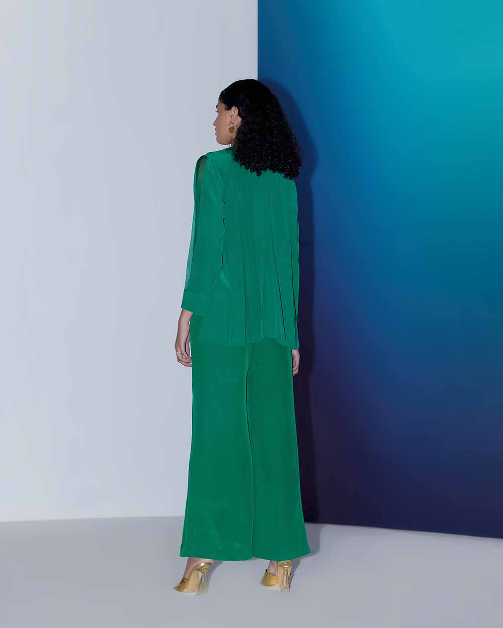 Flared Pants - Emerald Green