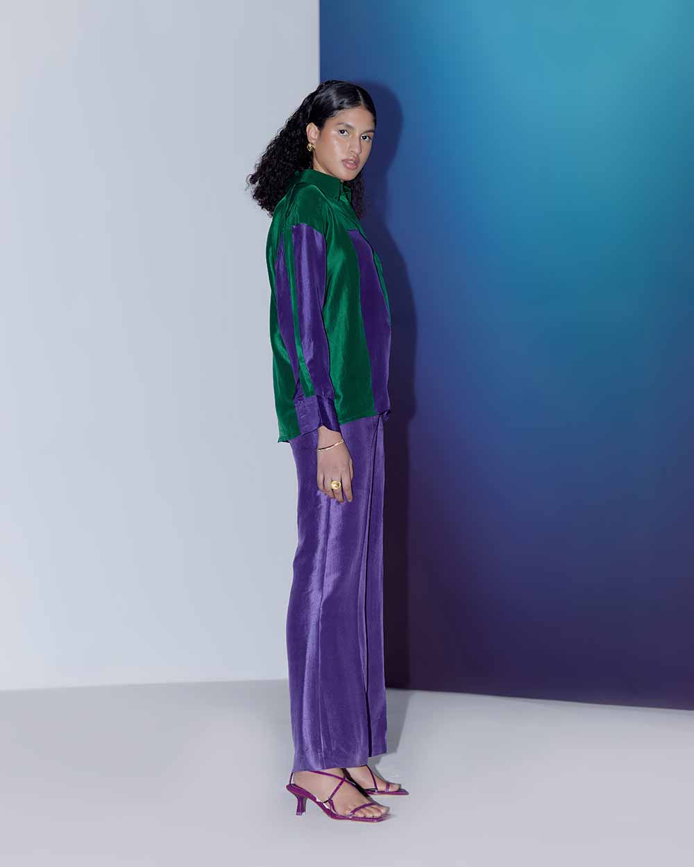 Purple Boot Cut Pants