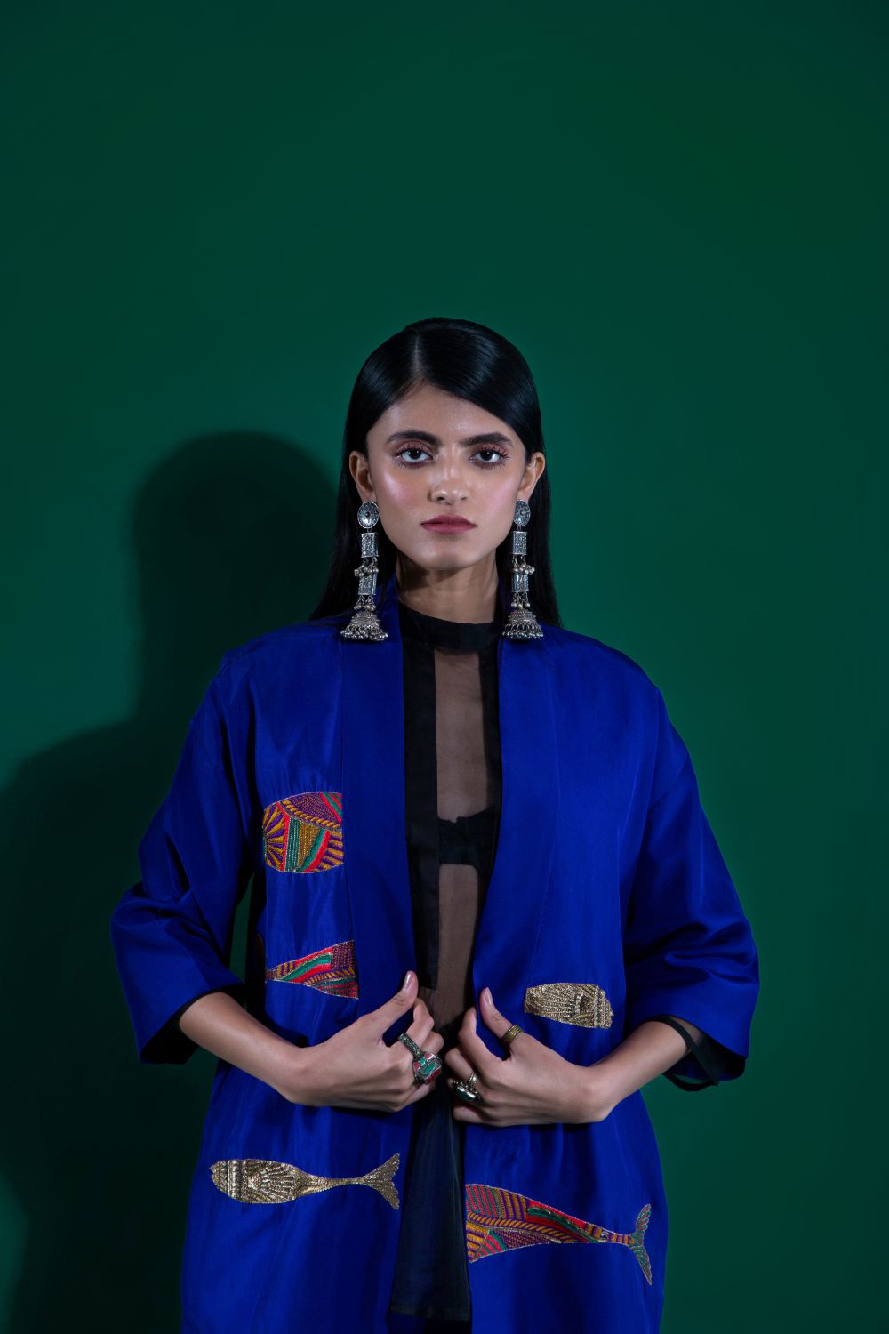 Embroidered Kimono And Culottes