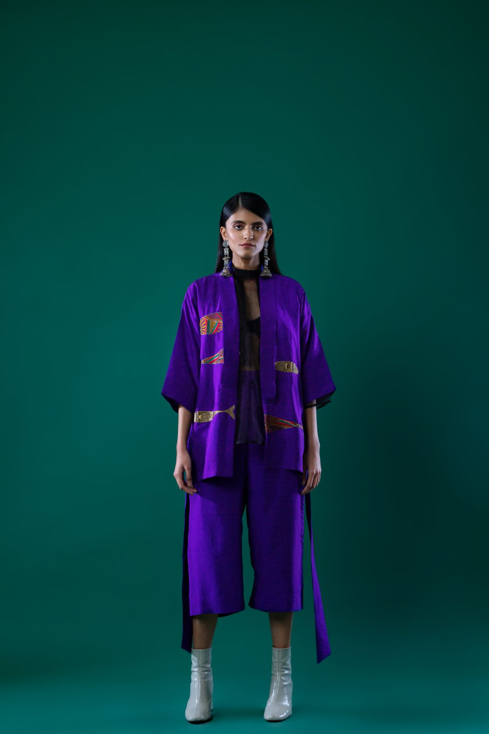 Purple Silk Culottes