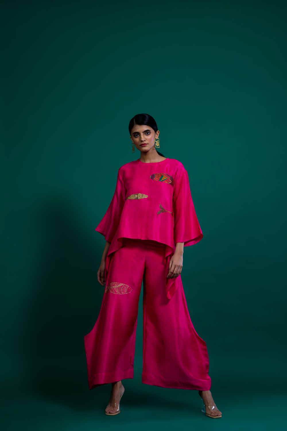 Hot Pink Co-Ords With Fish Motifs