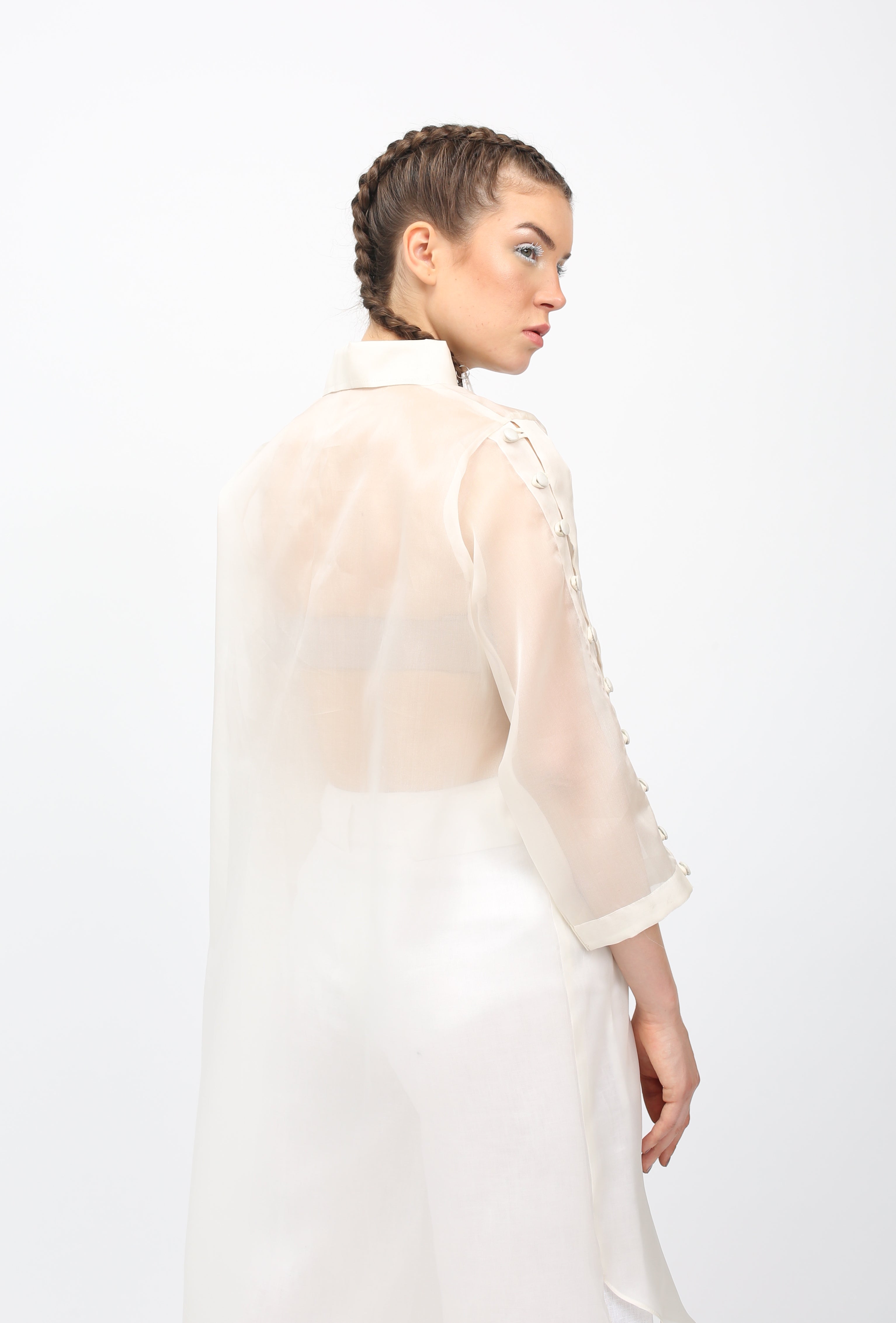 Sheer high-low tunic