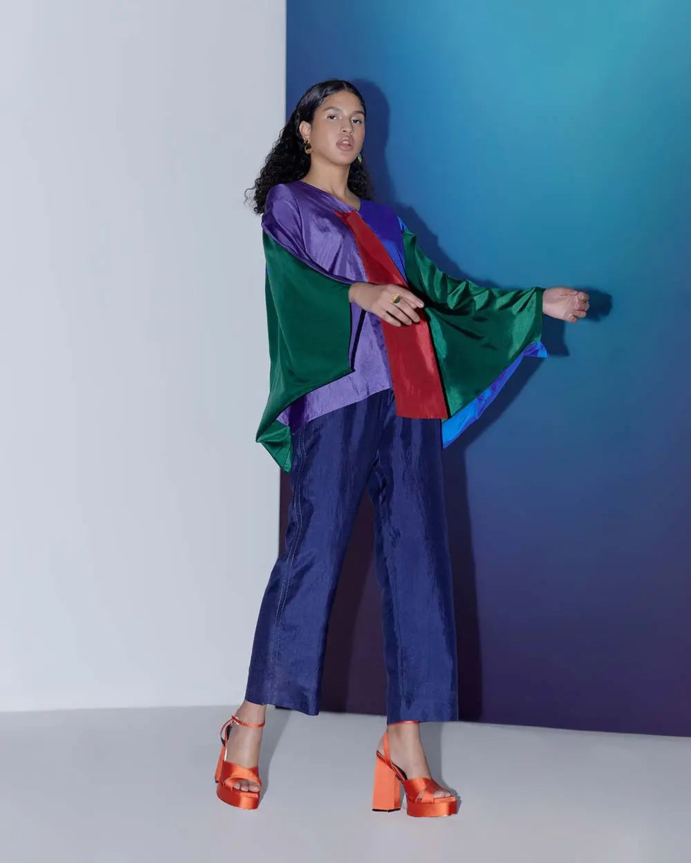 Dawn Color Block Cape