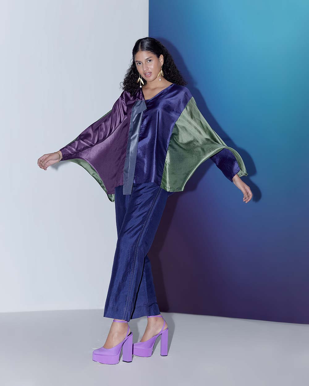 Dusk Color Block Cape