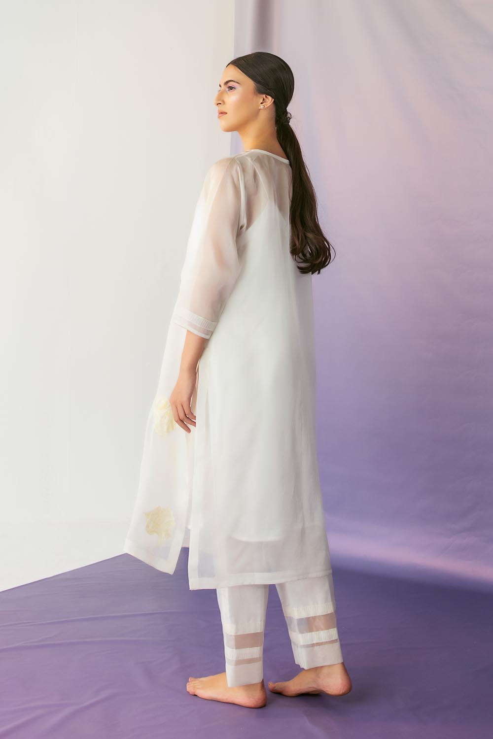 Classic White Embellished Kurta Set