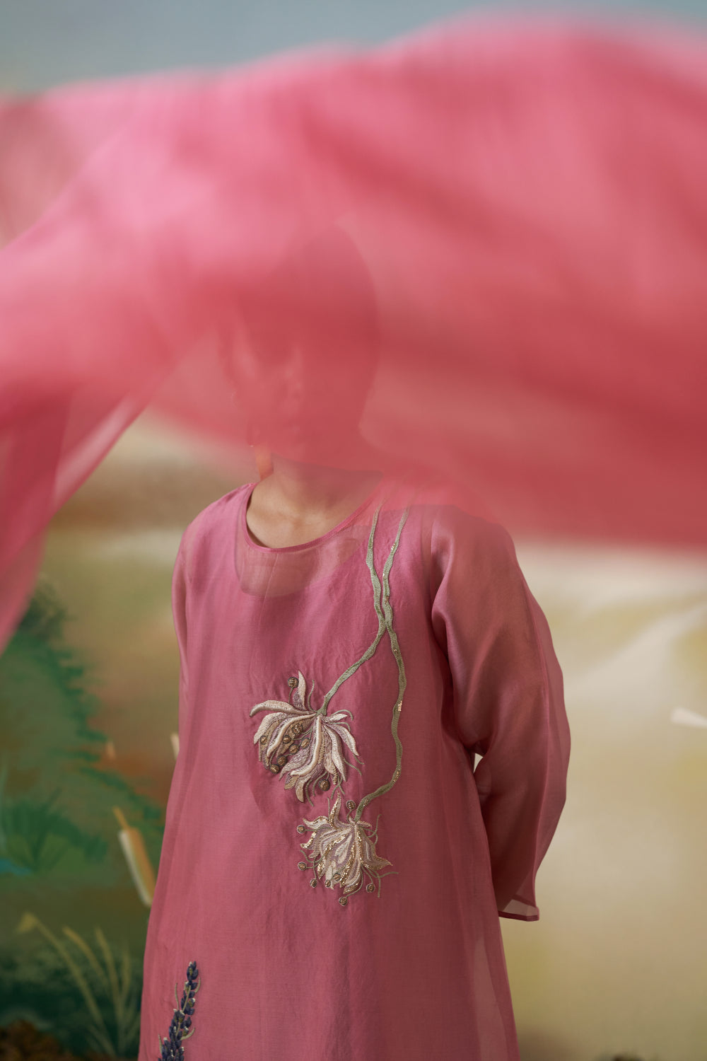 Tuberose Kurta Set - Mulberry