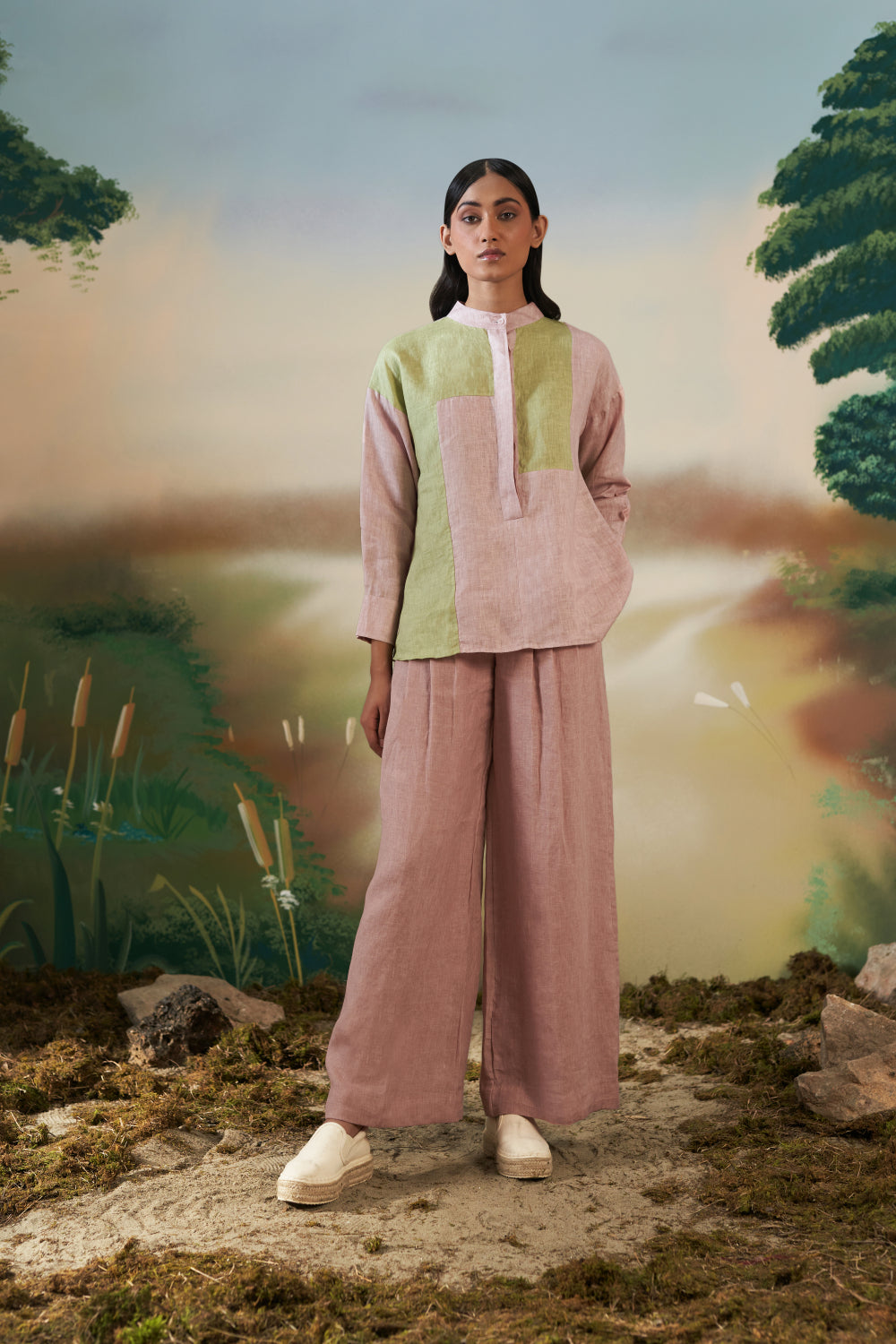 Dusk Pink Linen Trousers