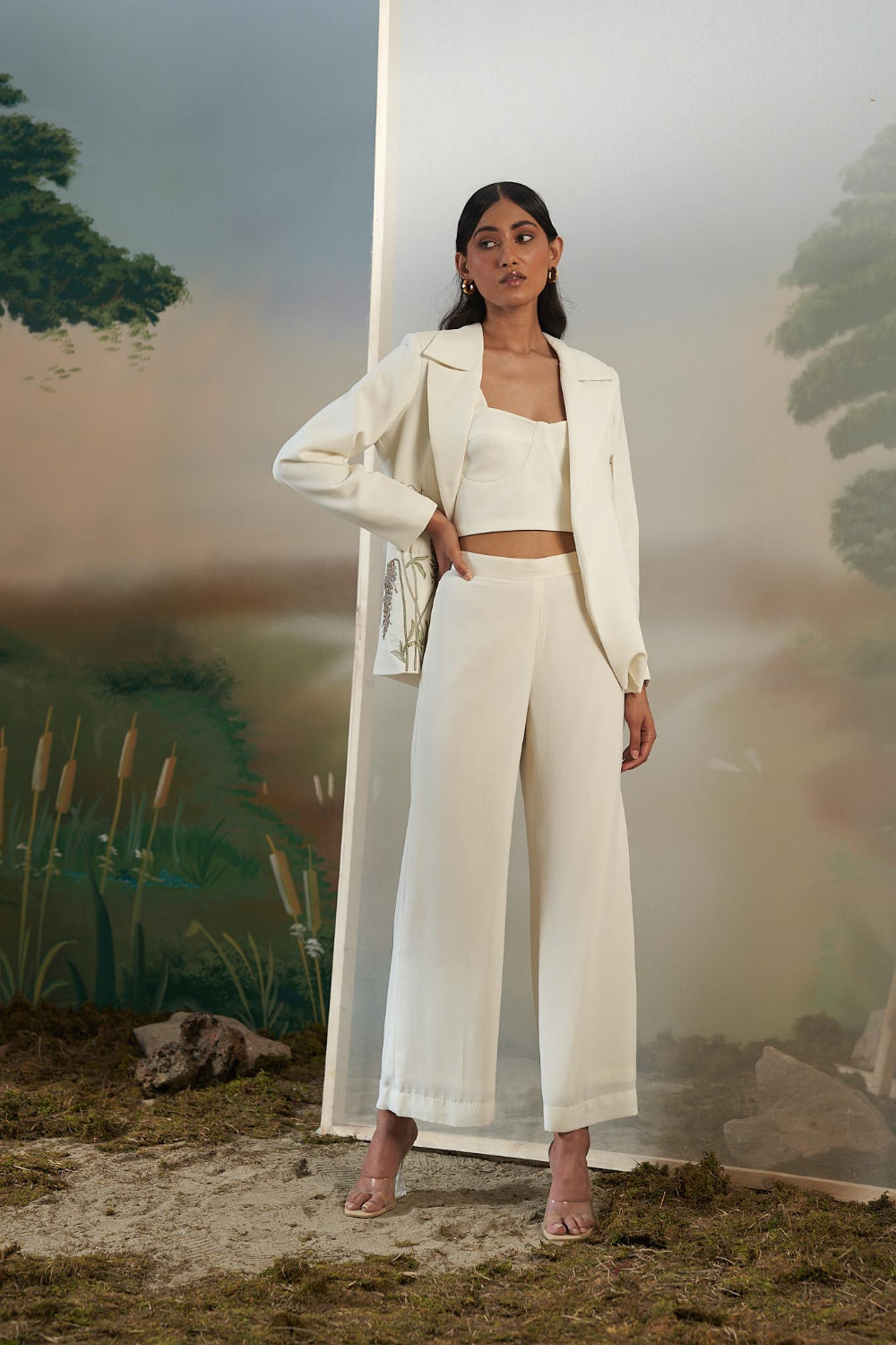 Straight Fit Trouser- White